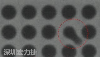 BGA空焊，導通孔(via)連接焊墊